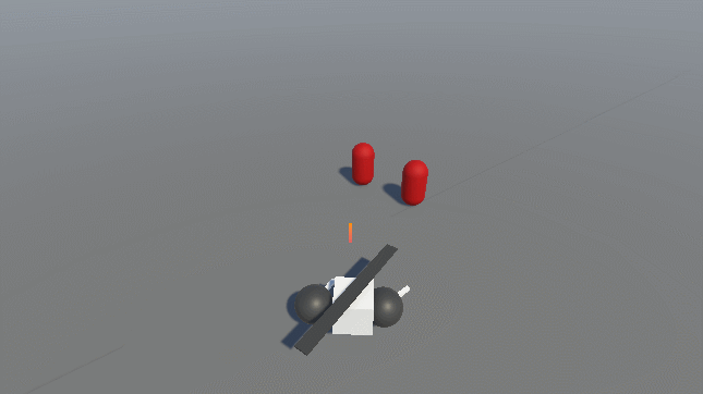 A ranged weapon repeatedly attacking practice targets